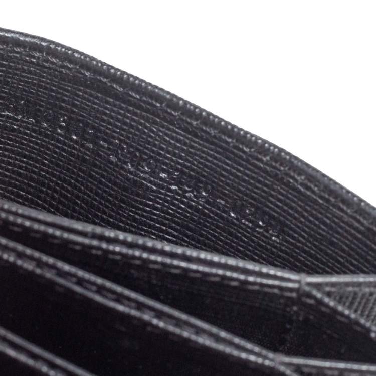Pre Owned Fendi Black Leather Elite Card Holder