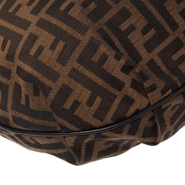 Pre Owned Fendi Tobacco Zucca Canvas Chef Chain Hobo