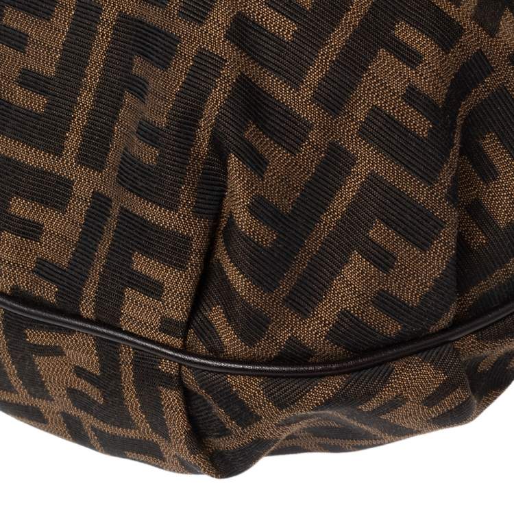 Pre Owned Fendi Tobacco Zucca Canvas Chef Chain Hobo