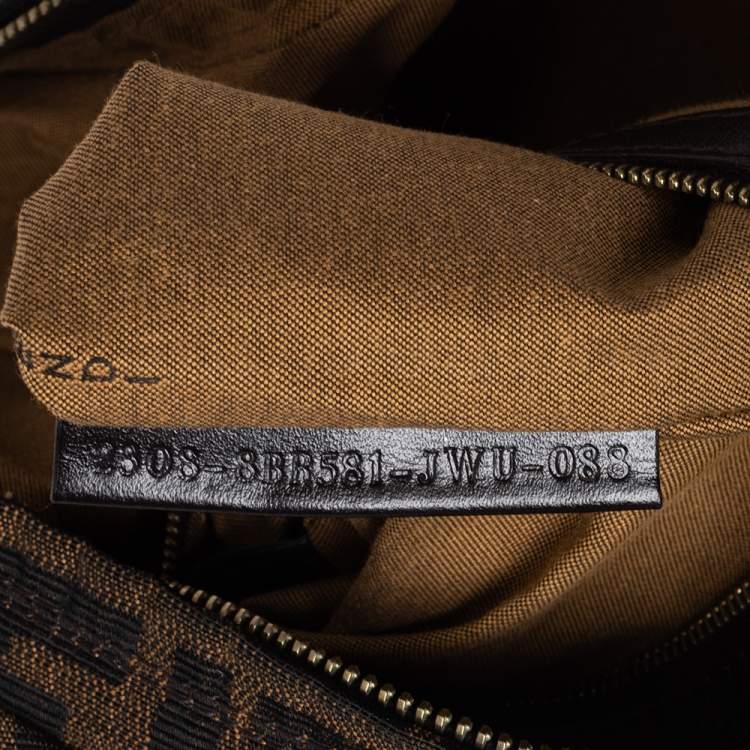 Pre Owned Fendi Tobacco Zucca Canvas Chef Chain Hobo