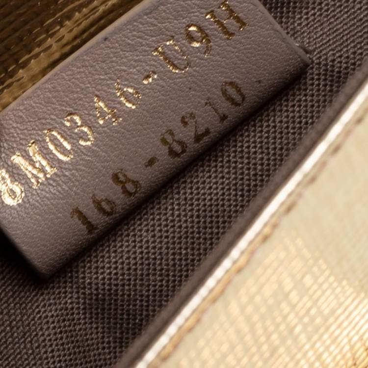 Pre Owned Fendi Gold Laminated Leather Tube On Chain Wallet