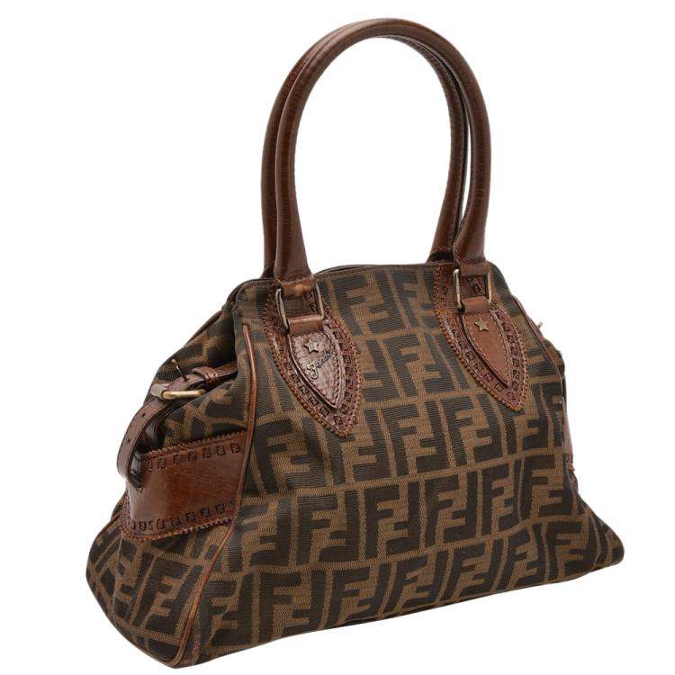 Pre Owned Fendi Brown Zucca Canvas De Jour Bag