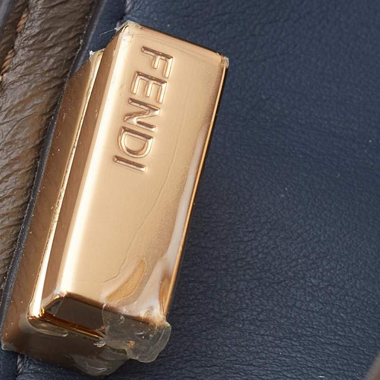 Pre Owned Fendi Tan Leather Medium Peekaboo X-Lite Top Handle Bag