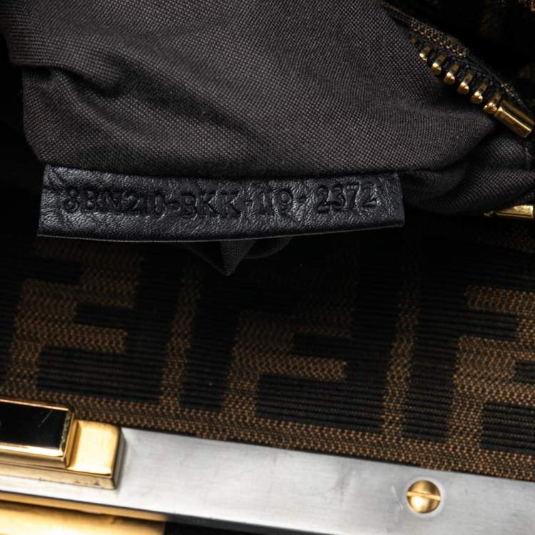 Pre Owned Fendi Black Leather Large Peekaboo Top Handle Bag