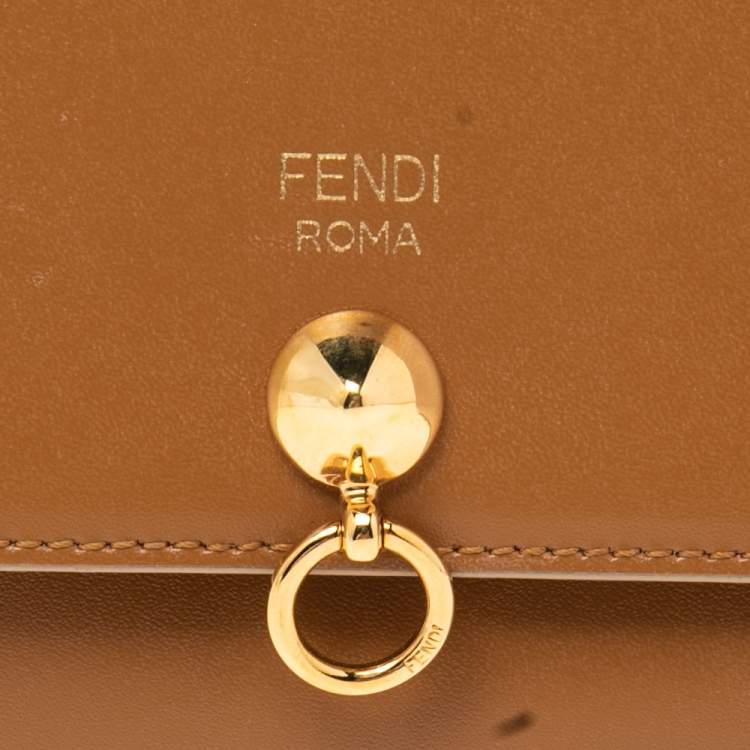 Pre Owned Fendi Brown Leather By The Way Continental Wallet