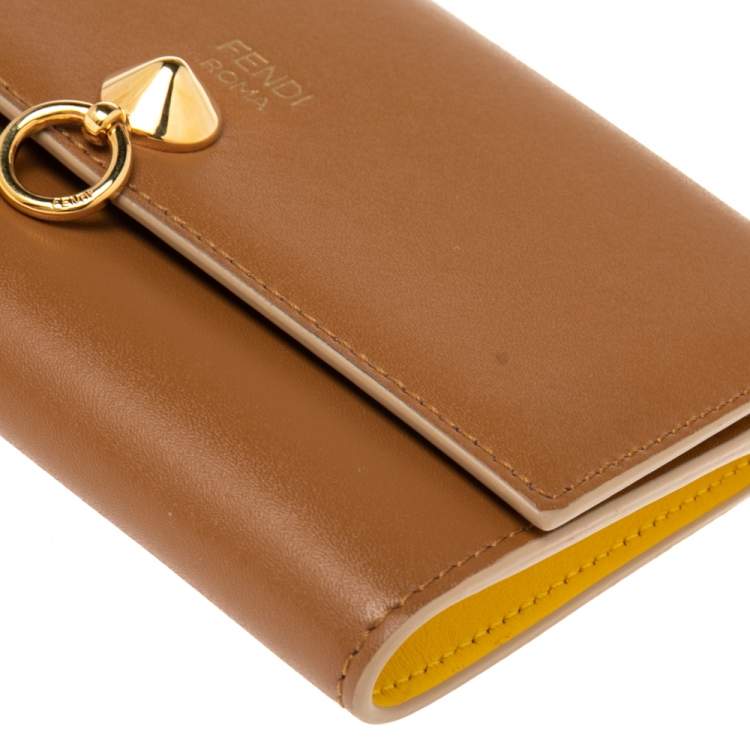 Pre Owned Fendi Brown Leather By The Way Continental Wallet