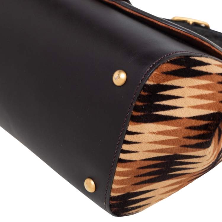 مملوكة مسبقًا Fendi Multicolor Crocodile,Pony Hair and Leather Silvana Top Handle Bag
