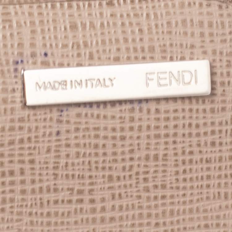 Pre Owned Fendi Beige Leather Crayons Continental Wallet