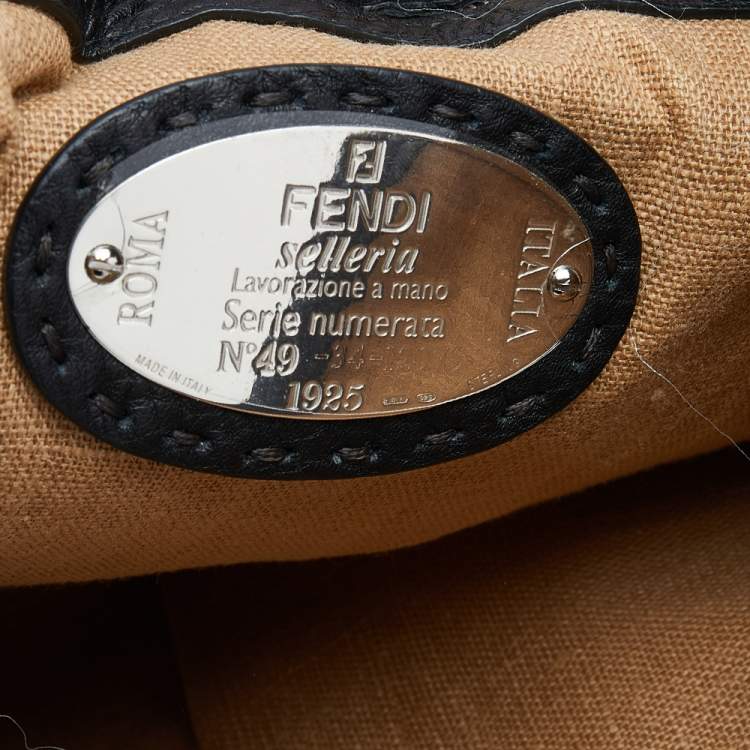 Pre Owned Fendi Black Leather Shopper Tote