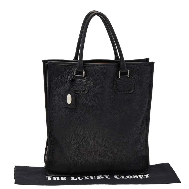 Pre Owned Fendi Black Leather Shopper Tote