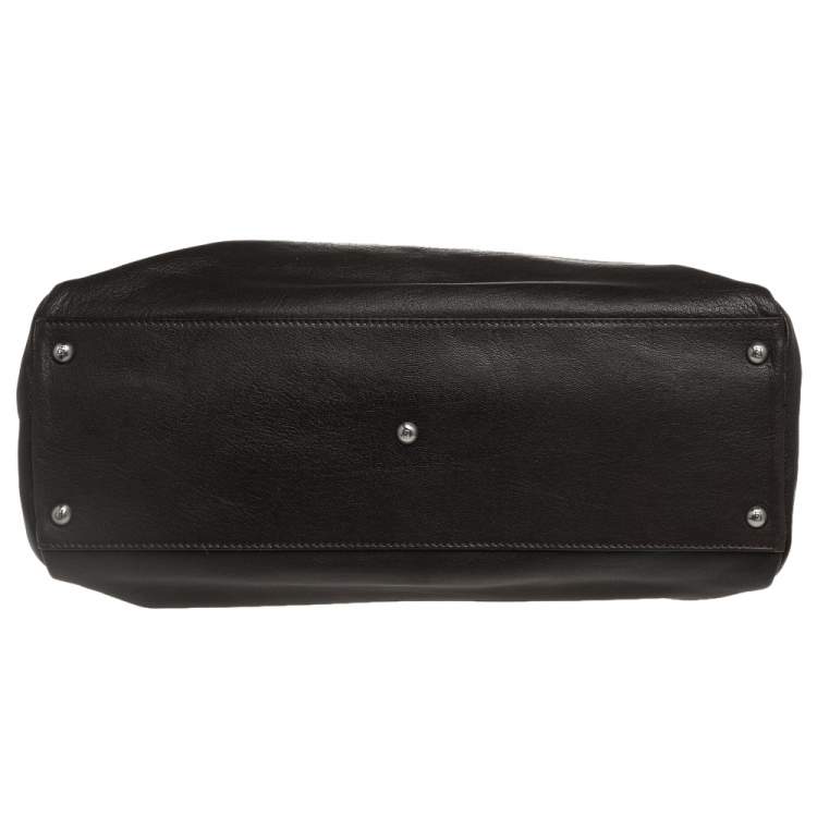 مملوكة مسبقًا Fendi Dark Brown Leather Large Peekaboo Top Handle Bag