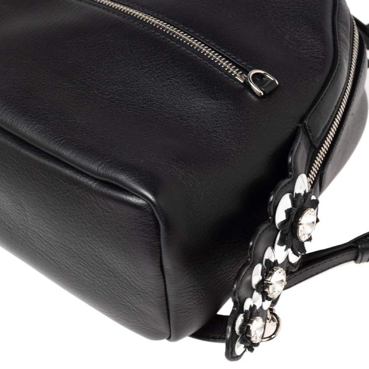 Pre Owned Fendi Black Leather Mini By The Way Backpack