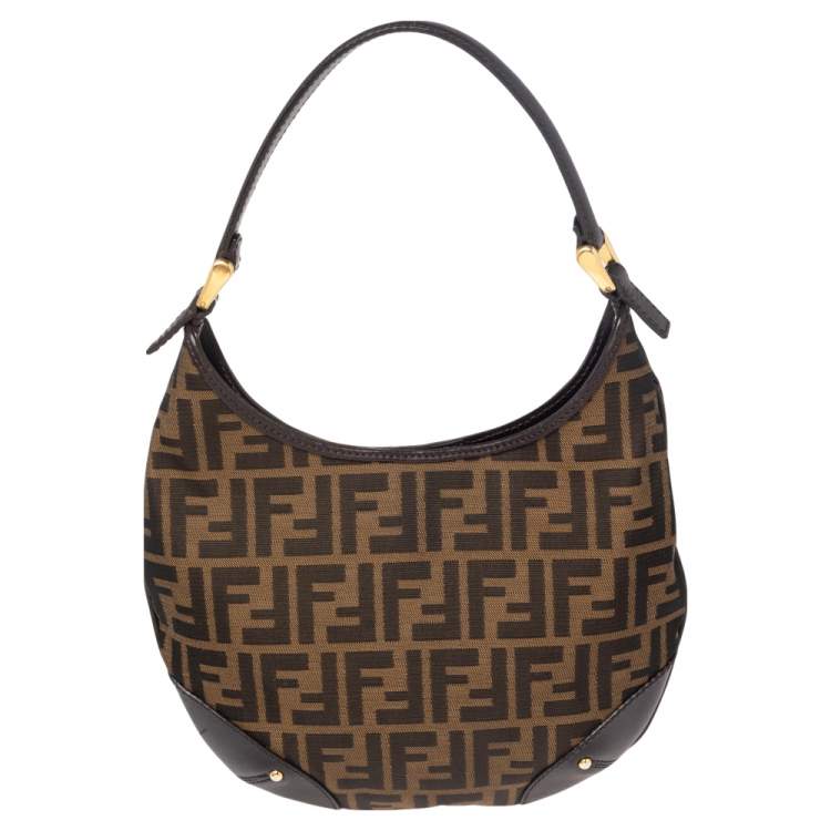 Fendi zucca large on sale hobo bag tobacco