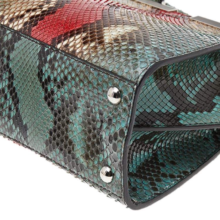 Pre Owned Fendi Multicolor Python Leather Mini 3Jours Tote