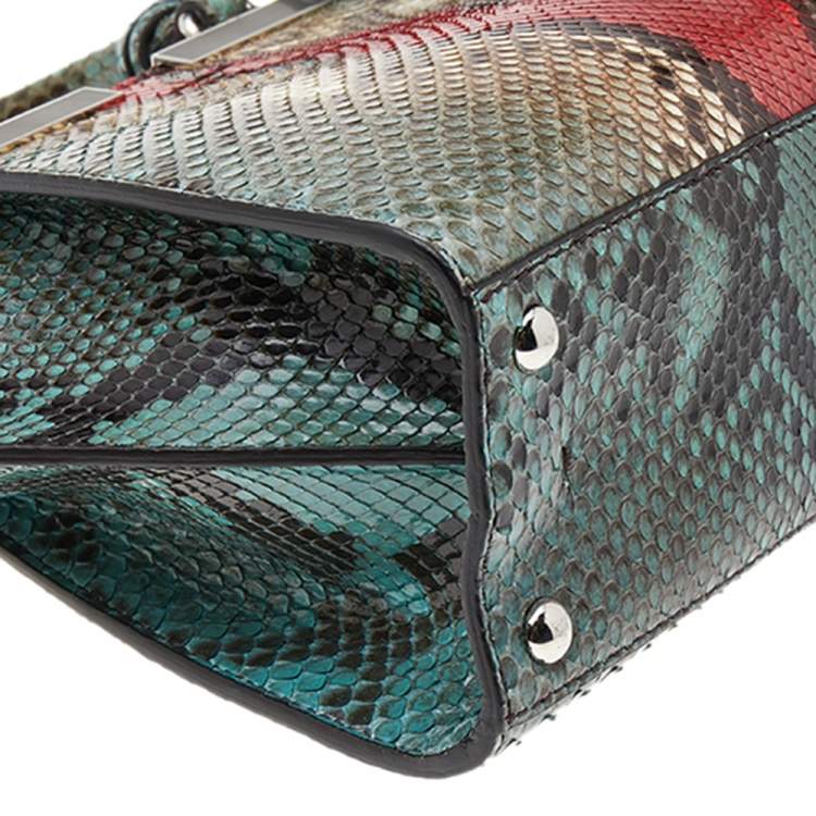 Pre Owned Fendi Multicolor Python Leather Mini 3Jours Tote