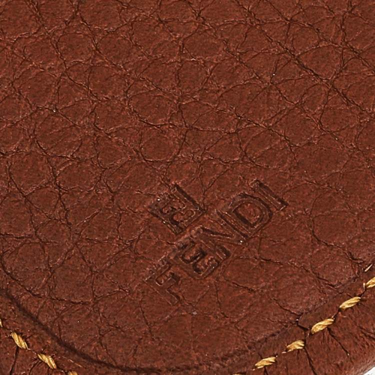 مملوكة مسبقًا Fendi Brown/Blue Leather and Denim Compact Wallet