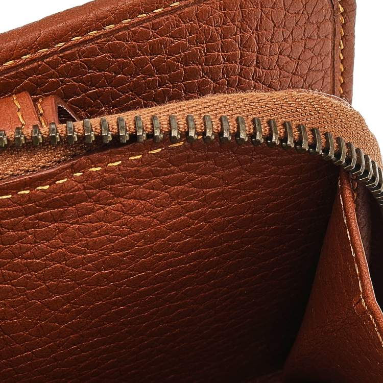 مملوكة مسبقًا Fendi Brown/Blue Leather and Denim Compact Wallet