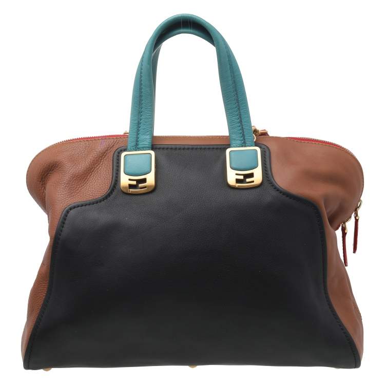 Pre Owned Fendi Multicolor Leather Large Chameleon Tote
