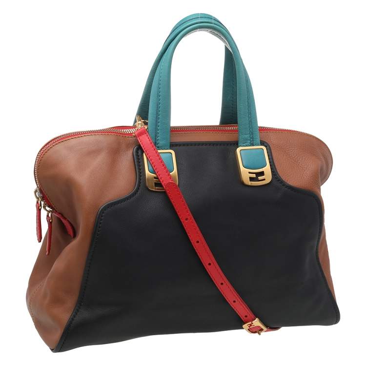 Pre Owned Fendi Multicolor Leather Large Chameleon Tote