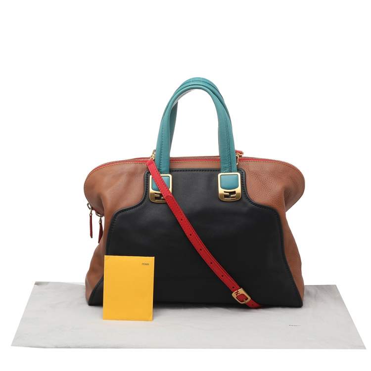 Pre Owned Fendi Multicolor Leather Large Chameleon Tote