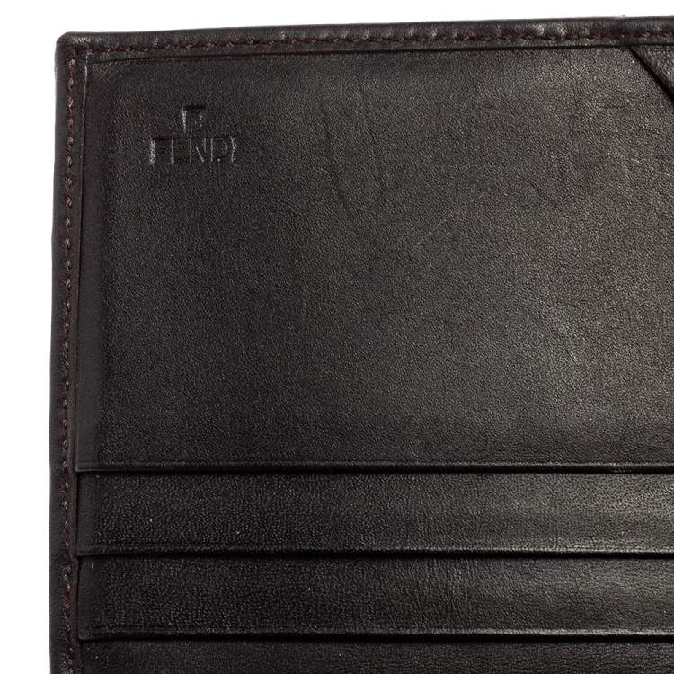 Pre Owned Fendi Tobacco Zucca Canvas and Leather Continental Flap Wallet