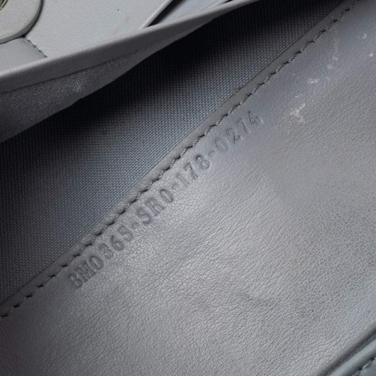 Pre Owned Fendi Grey Leather Studded Flap Wallet On Chain