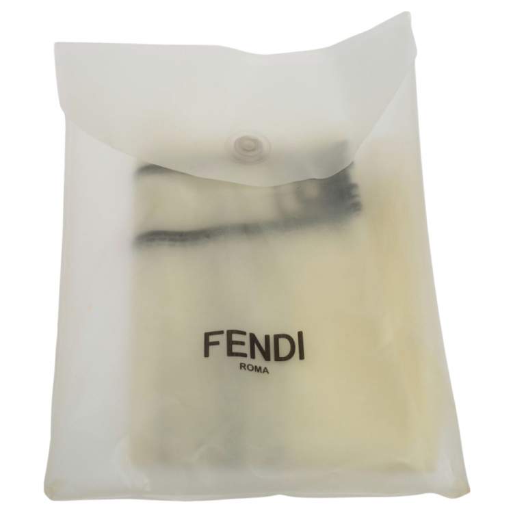 Pre Owned Fendi Dark Beige Leather Mini Peekaboo Top Handle Bag