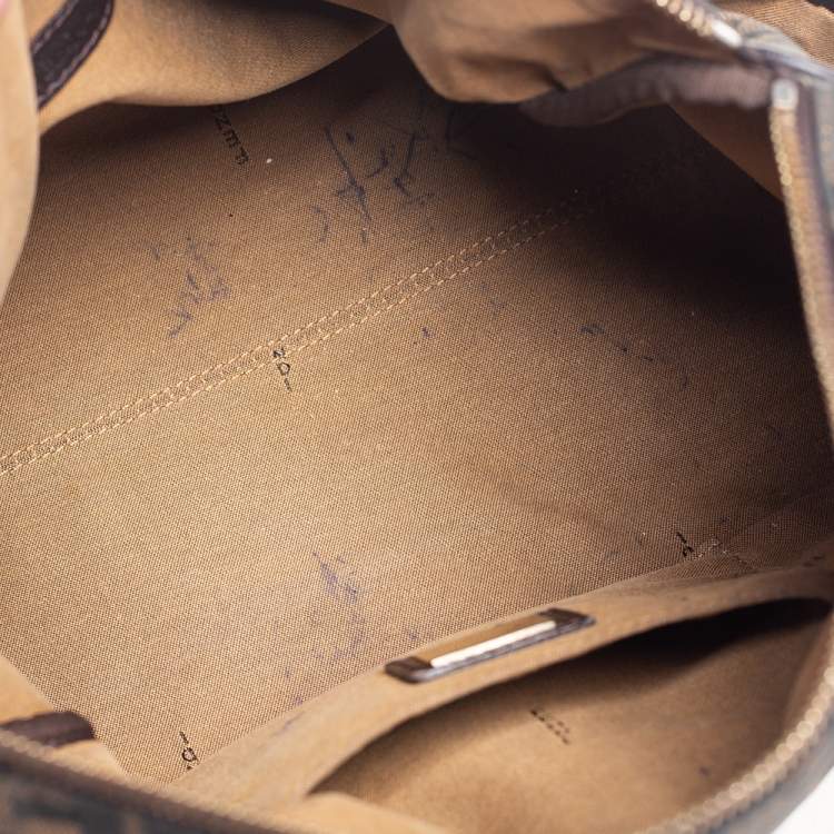 Pre Owned Fendi Tobacco Zucca Canvas and Leather Boston Bag