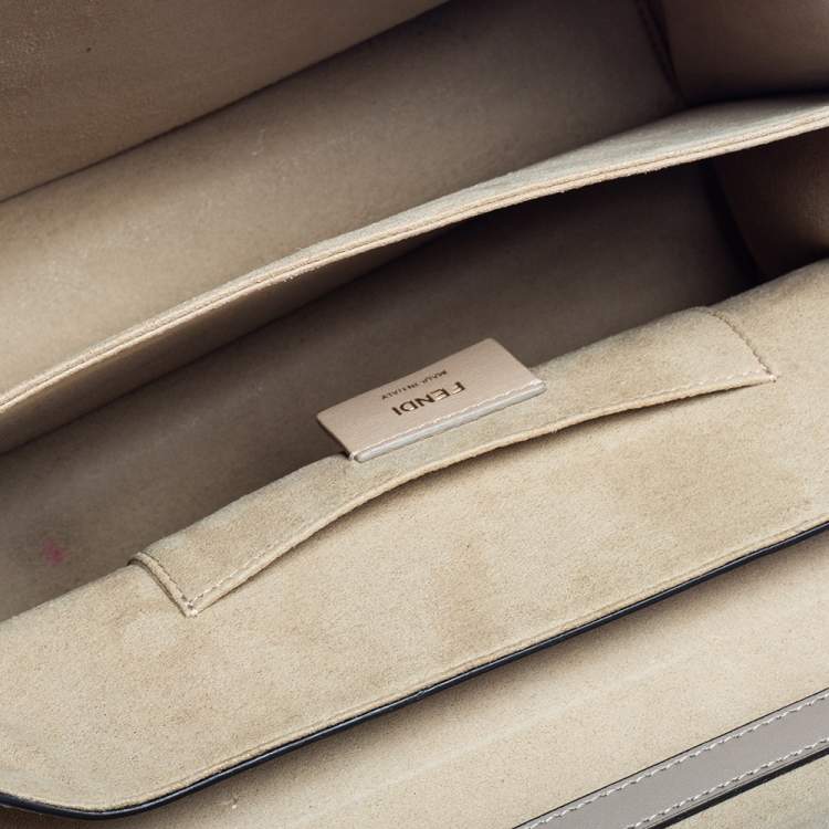 Pre Owned Fendi Beige Leather Medium Kan I Shoulder Bag