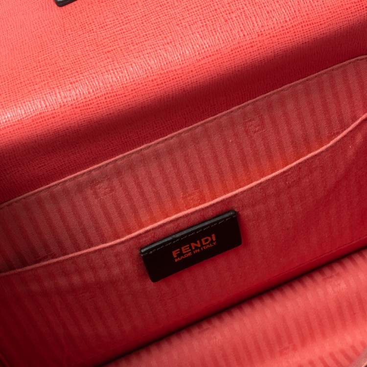 Pre Owned Fendi Coral Leather Small Demi Jour Shoulder Bag