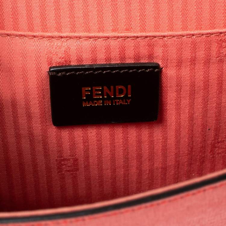 Pre Owned Fendi Coral Leather Small Demi Jour Shoulder Bag