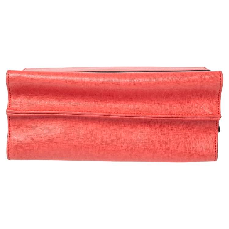 Pre Owned Fendi Coral Leather Small Demi Jour Shoulder Bag