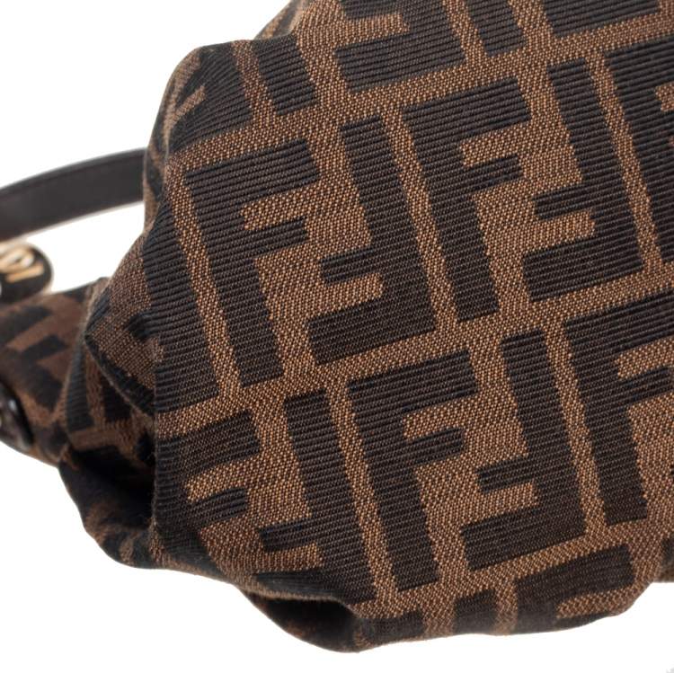 Pre Owned Fendi Tobacco Zucca Canvas and Leather Mini Chef Bag