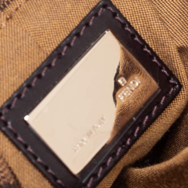 Pre Owned Fendi Tobacco Zucca Canvas and Leather Mini Chef Bag