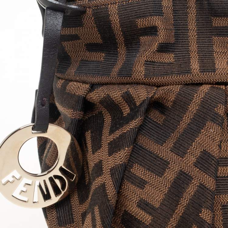 Pre Owned Fendi Tobacco Zucca Canvas and Leather Mini Chef Bag