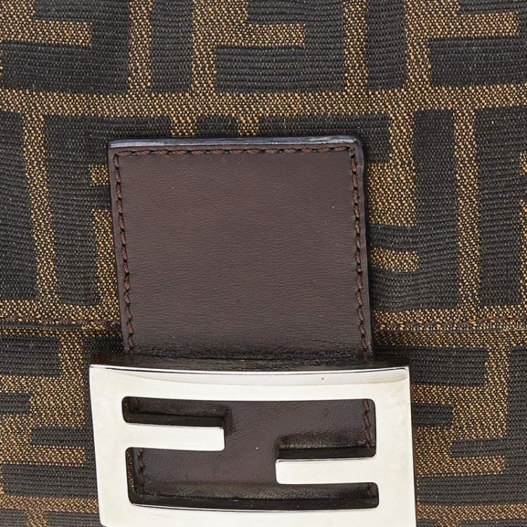 Pre Owned Fendi Tobacco Zucca Canvas and Leather Mama Baguette Bag