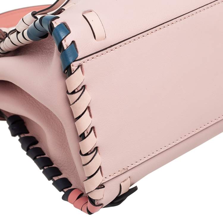 Pre Owned Fendi Multicolor Leather Whip Stitch Mini Peekaboo Top Handle Bag