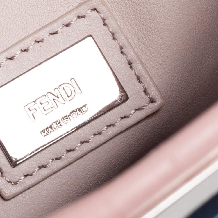 Pre Owned Fendi Multicolor Leather Whip Stitch Mini Peekaboo Top Handle Bag