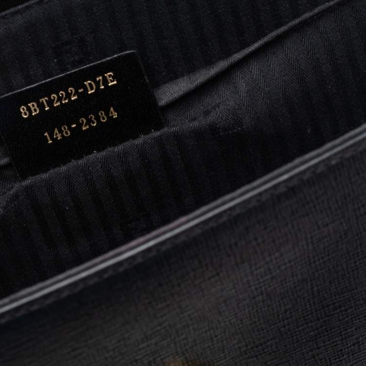 Pre Owned Fendi Black Textured Leather Small Demi Jour Top Handle Bag