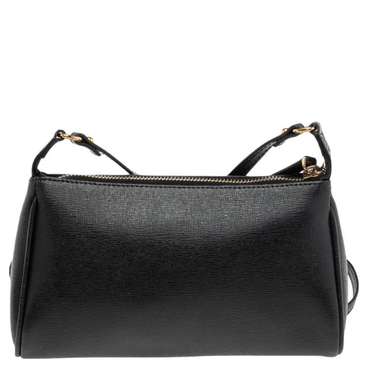 Pre Owned Fendi Black Leather Crayons Pochette Crossbody Bag