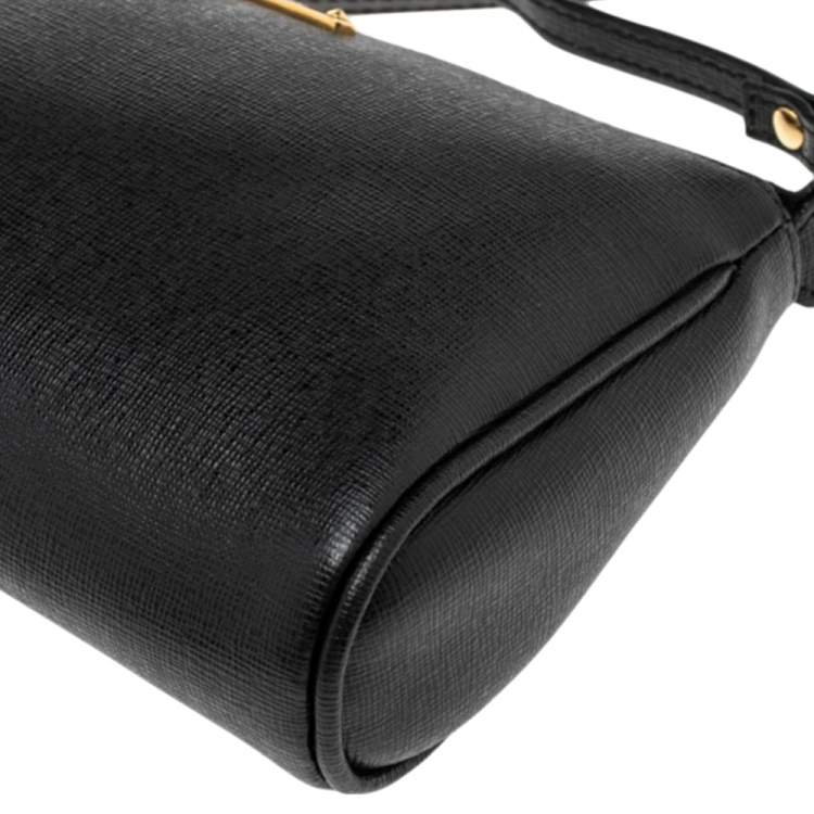 Pre Owned Fendi Black Leather Crayons Pochette Crossbody Bag