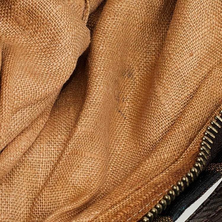 Pre Owned Fendi Tobacco Zucca Canvas and Leather Oyster Bag