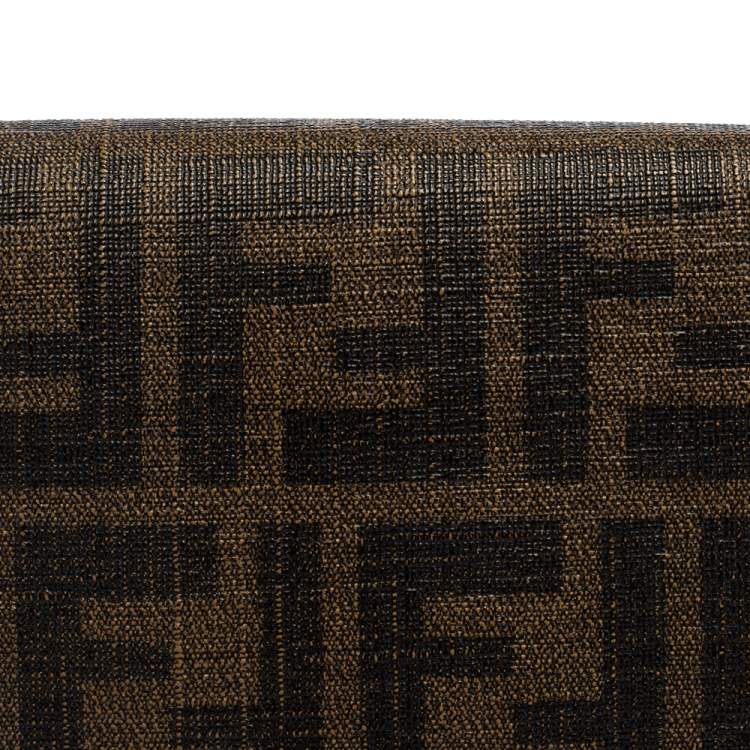 Pre Owned Fendi Tobacco Zucca Coated Canvas Trifold Continental Wallet
