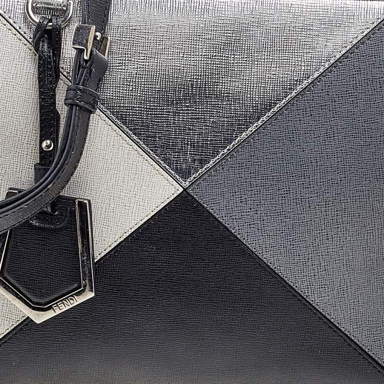 Pre Owned Fendi Multicolor Leather Mini Geometric 2jours Tote