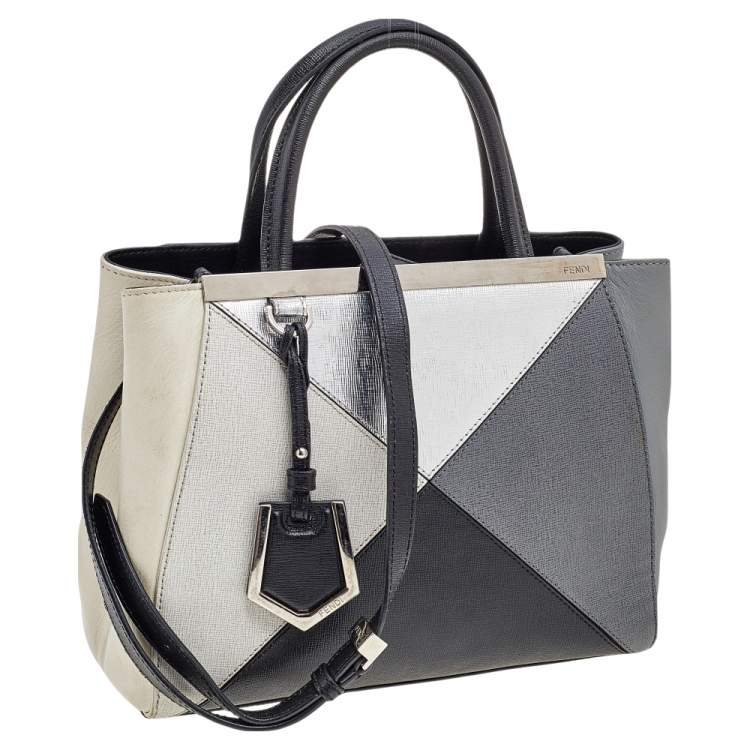 Pre Owned Fendi Multicolor Leather Mini Geometric 2jours Tote