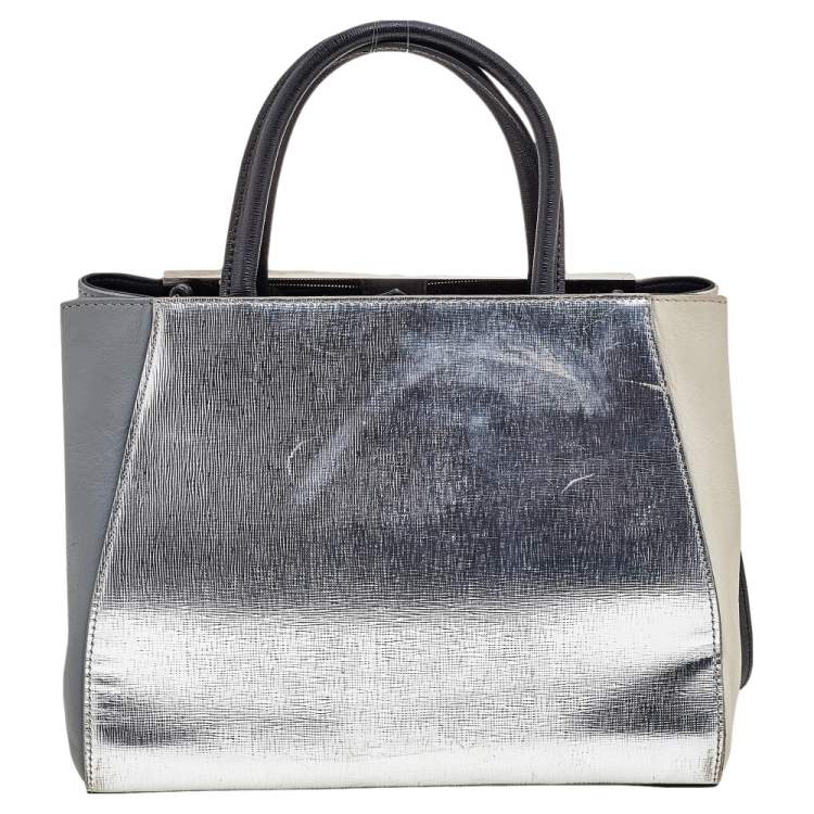 Pre Owned Fendi Multicolor Leather Mini Geometric 2jours Tote