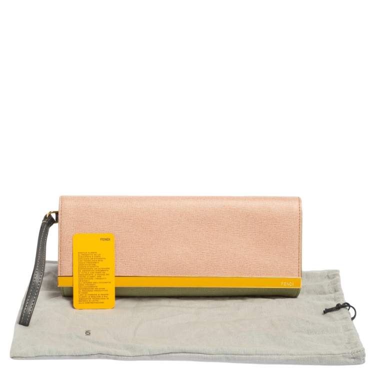 Pre Owned Fendi Multicolor Leather Rush Wristlet Clutch