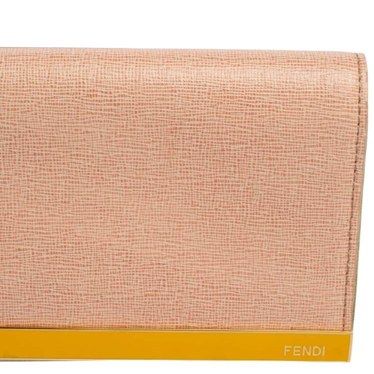 Pre Owned Fendi Multicolor Leather Rush Wristlet Clutch