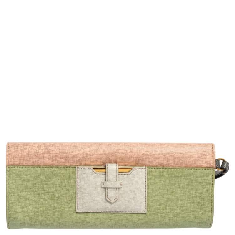 Pre Owned Fendi Multicolor Leather Rush Wristlet Clutch