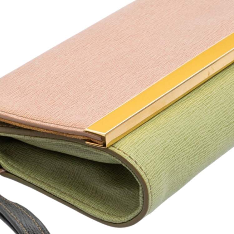 Pre Owned Fendi Multicolor Leather Rush Wristlet Clutch